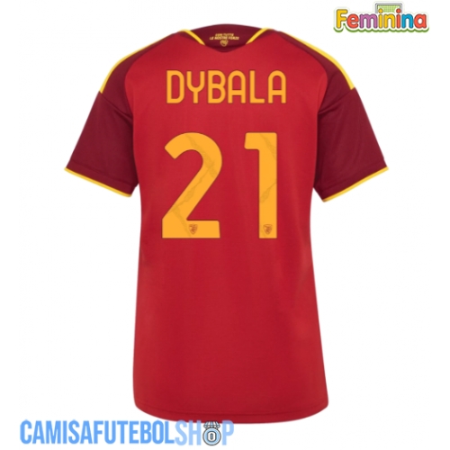 Camisa de time de futebol AS Roma Paulo Dybala #21 Replicas 1º Equipamento Feminina 2026-27 Manga Curta